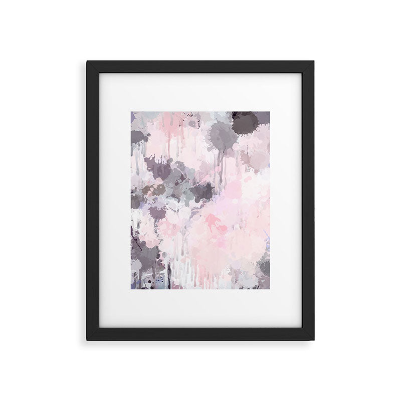 Modern Contemporary soft Pastel Pink Grey Abstract Framed Art Print Gallery Image 6