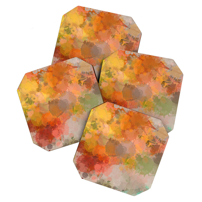 Modern contemporary Yellow Orange Abstract Coaster Gallery Image 1