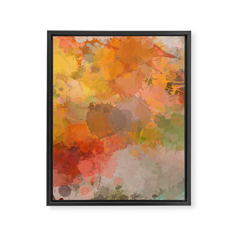 Modern contemporary Yellow Orange Abstract Framed Canvas Print Gallery Image 8