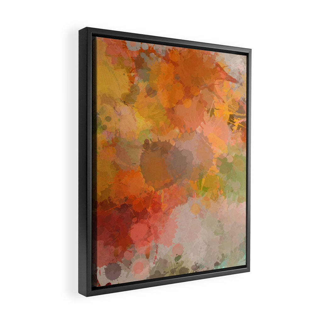 Modern contemporary Yellow Orange Abstract Framed Canvas Print Gallery Image 2
