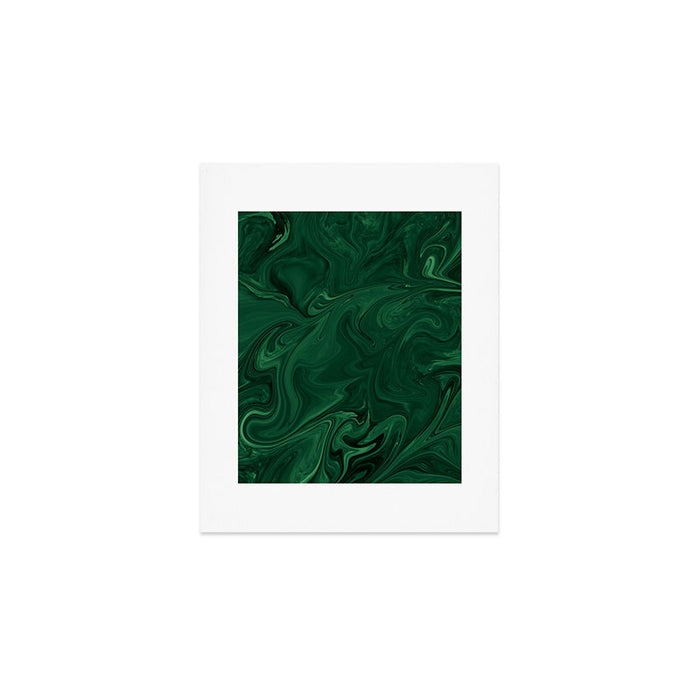 Modern Cotemporary Emerald Green Abstract Art Print Gallery Image 1