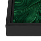 Modern Cotemporary Emerald Green Abstract Framed Canvas Print Gallery Image 3