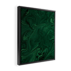 Modern Cotemporary Emerald Green Abstract Framed Canvas Print Gallery Image 2