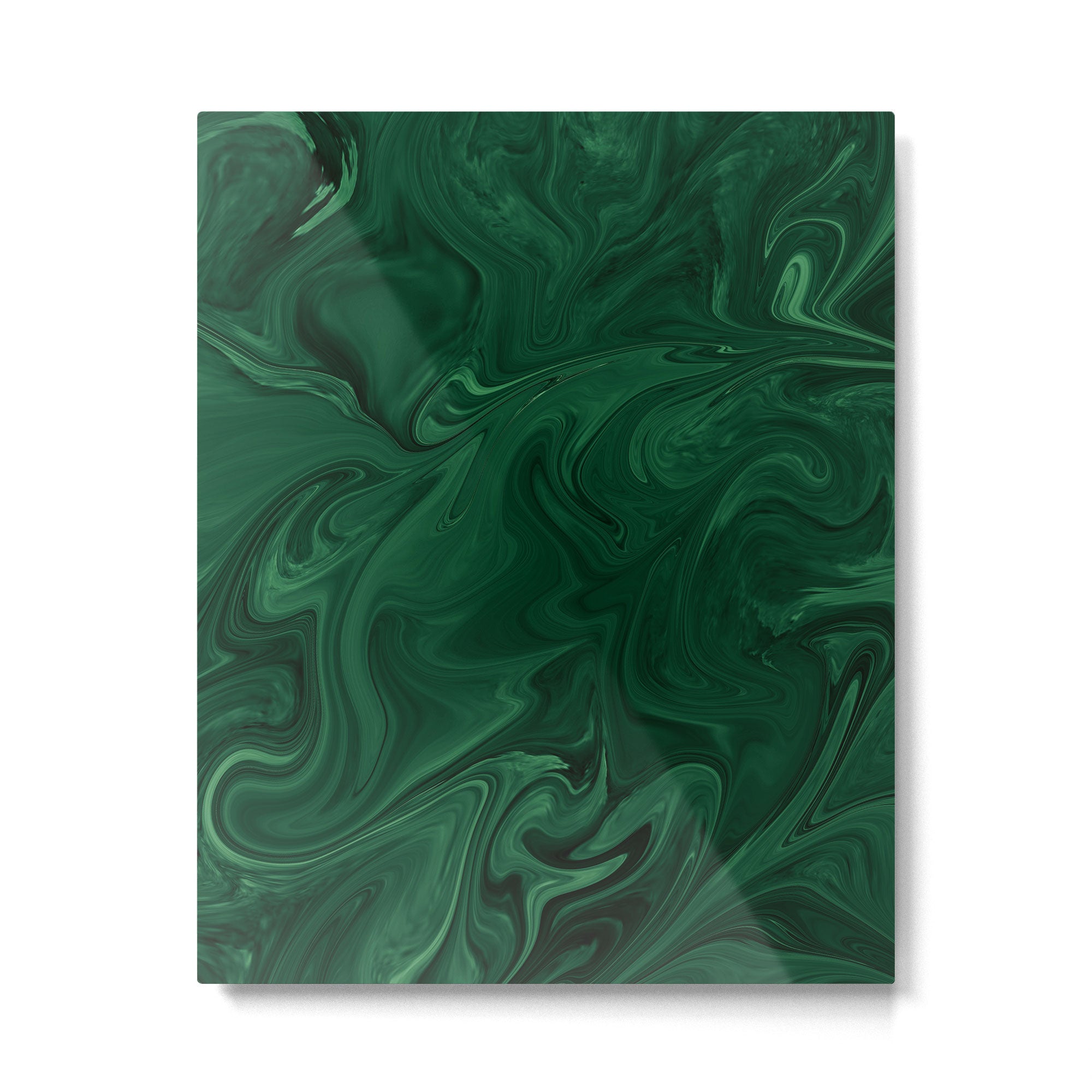 Modern Cotemporary Emerald Green Abstract Metal Print Gallery Image 6