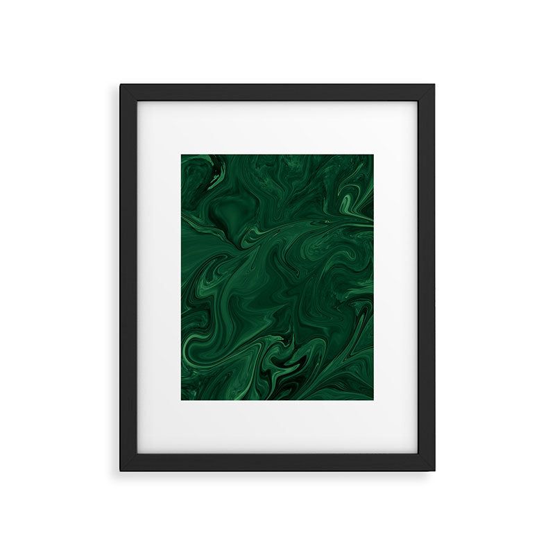 Modern Cotemporary Emerald Green Abstract Framed Art Print Gallery Image 6