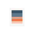 Navy Blue Orange Stripes Art Print Gallery Image 1