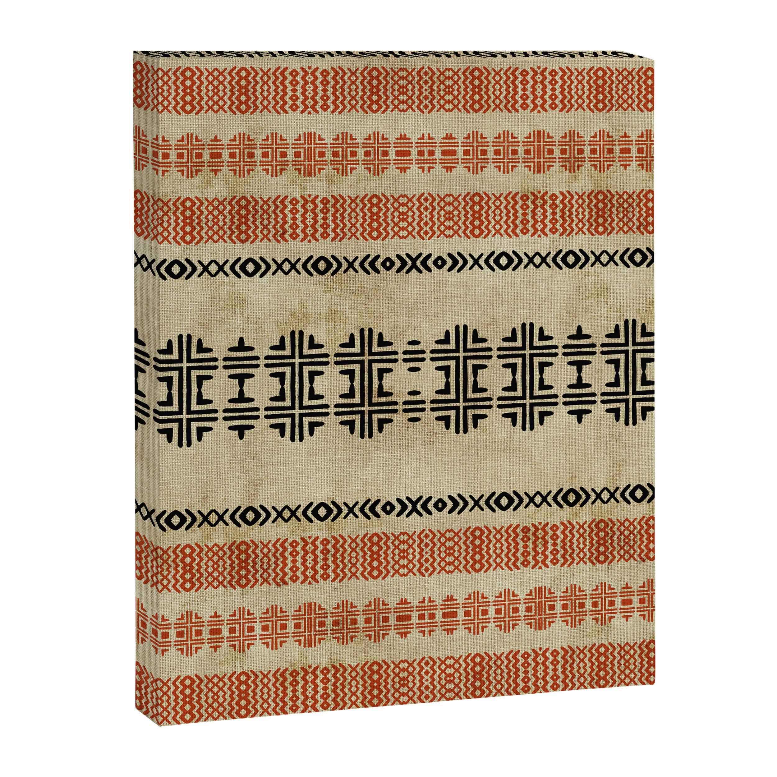 Orange Linen Mud Cloth Canvas Print Gallery Image 8