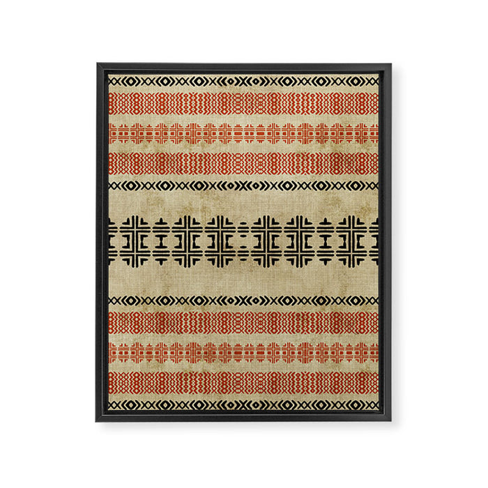 Orange Linen Mud Cloth Framed Canvas Print Gallery Image 1