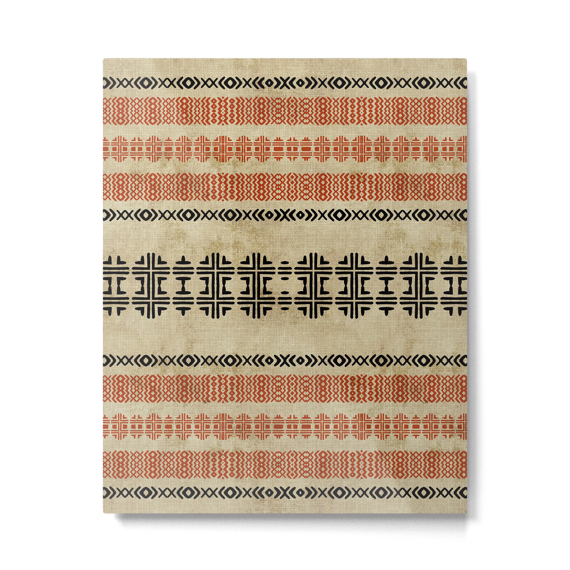 Orange Linen Mud Cloth Metal Print Gallery Image 6