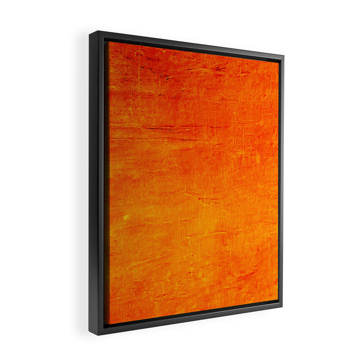 Orange Sunset Textured Acrylic Painting Framed Canvas Print Gallery Image 2