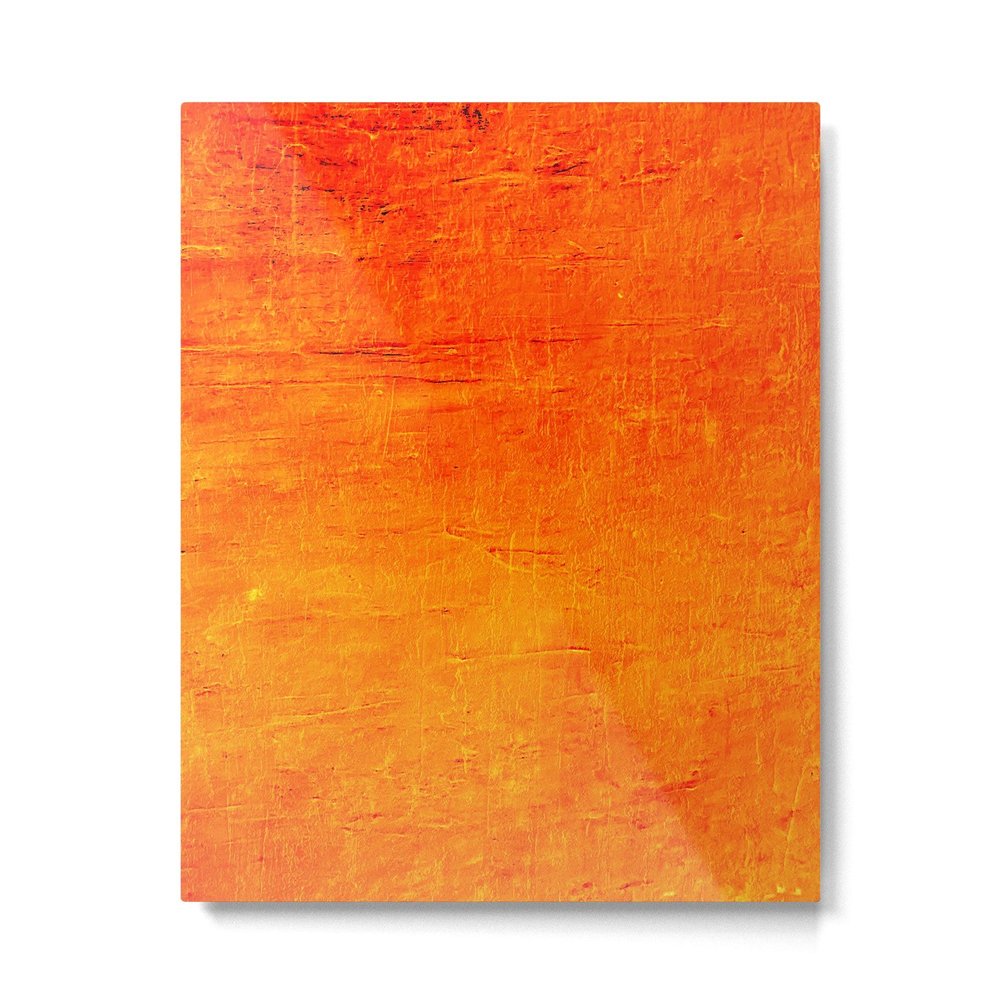 Orange Sunset Textured Acrylic Painting Metal Print Gallery Image 6