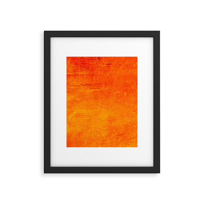Orange Sunset Textured Acrylic Painting Framed Art Print Gallery Image 1