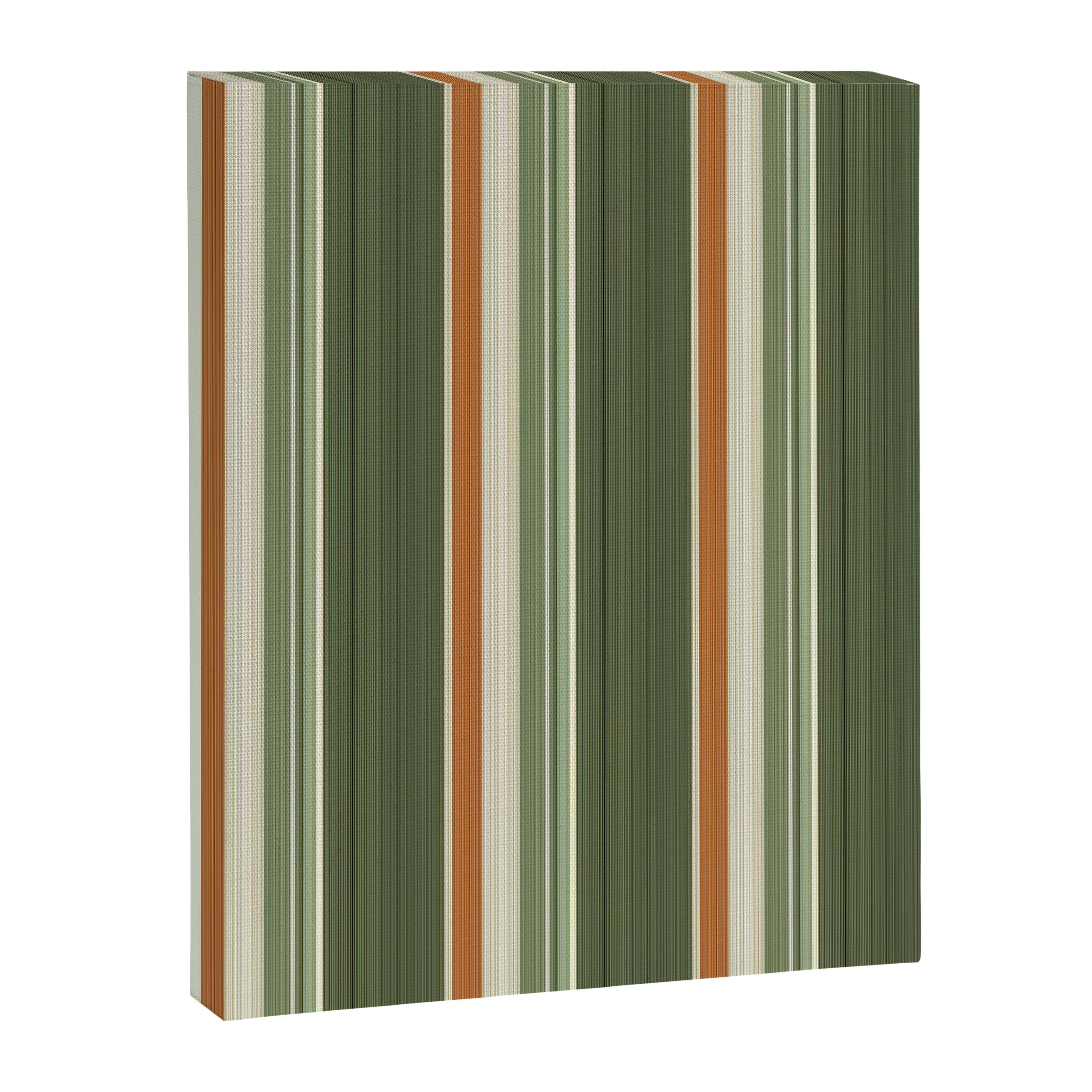 Sage Olive Green Stripes Canvas Print Gallery Image 8
