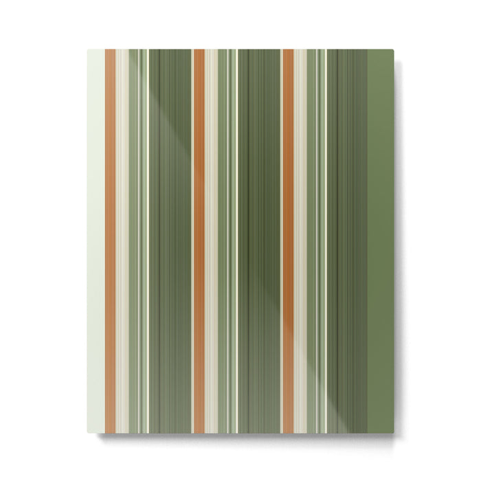Sage Olive Green Stripes Metal Print Gallery Image 1