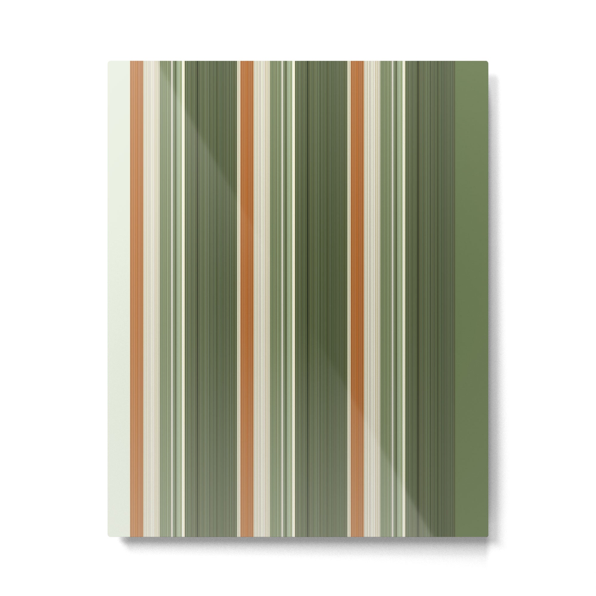 Sage Olive Green Stripes Metal Print Gallery Image 6