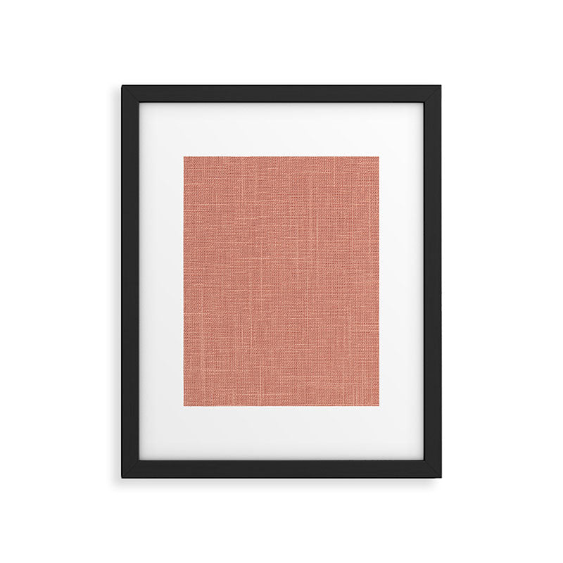 Salmon Linen Texture Framed Art Print Gallery Image 6