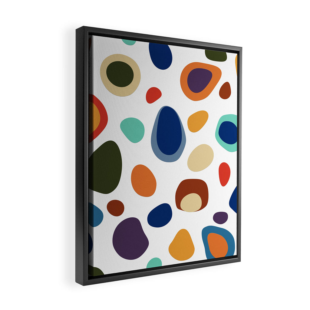 Terrazzo Abstract Pattern Framed Canvas Print Gallery Image 2