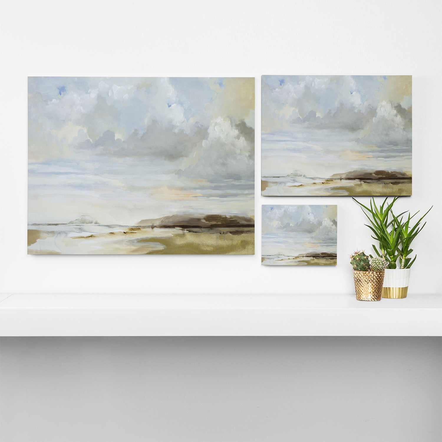 Cloudy Shoreline Canvas Print Gallery Image 3