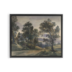 A Parkland View at Dusk Framed Canvas Print Gallery Image 2
