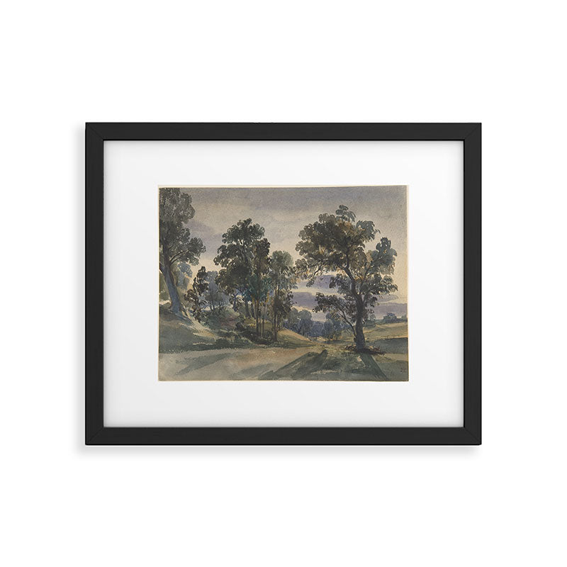 A Parkland View at Dusk Framed Art Print