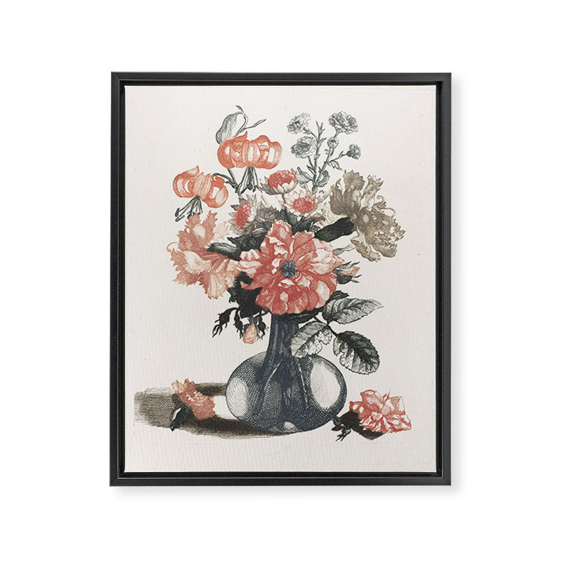 Five Prints of Flowers in Glass Vases, anonymous, after Jean Baptiste Monnoyer  1688   1698 Framed Canvas Print
