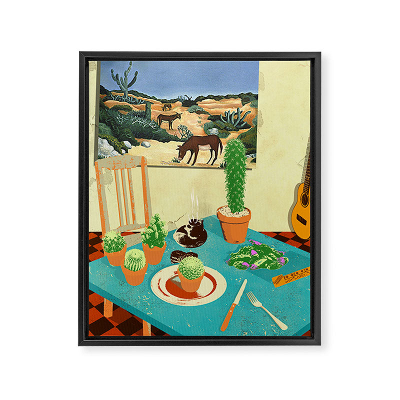 LA MESA DE CACTUS Framed Canvas Print Gallery Image 8