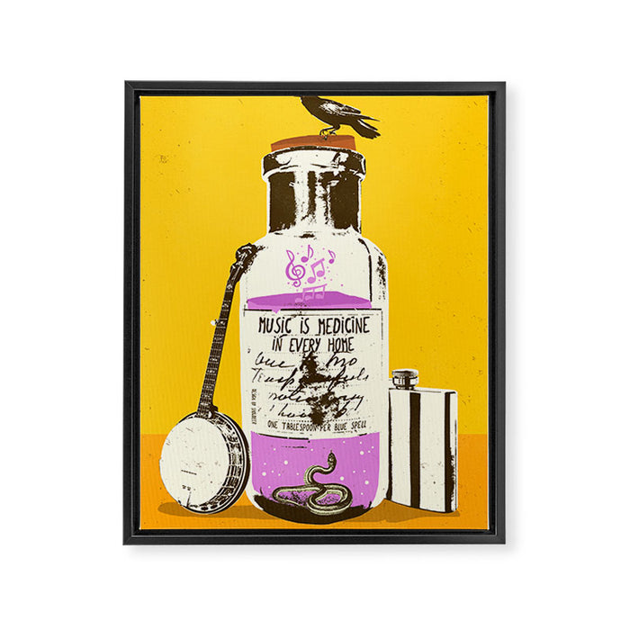 MUSIC IS MEDICINE Framed Canvas Print Gallery Image 1
