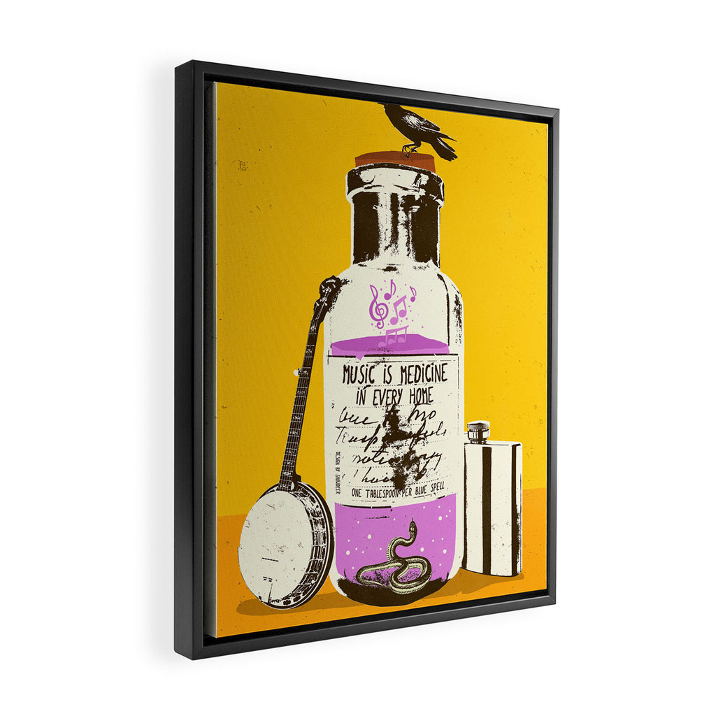 MUSIC IS MEDICINE Framed Canvas Print Gallery Image 2