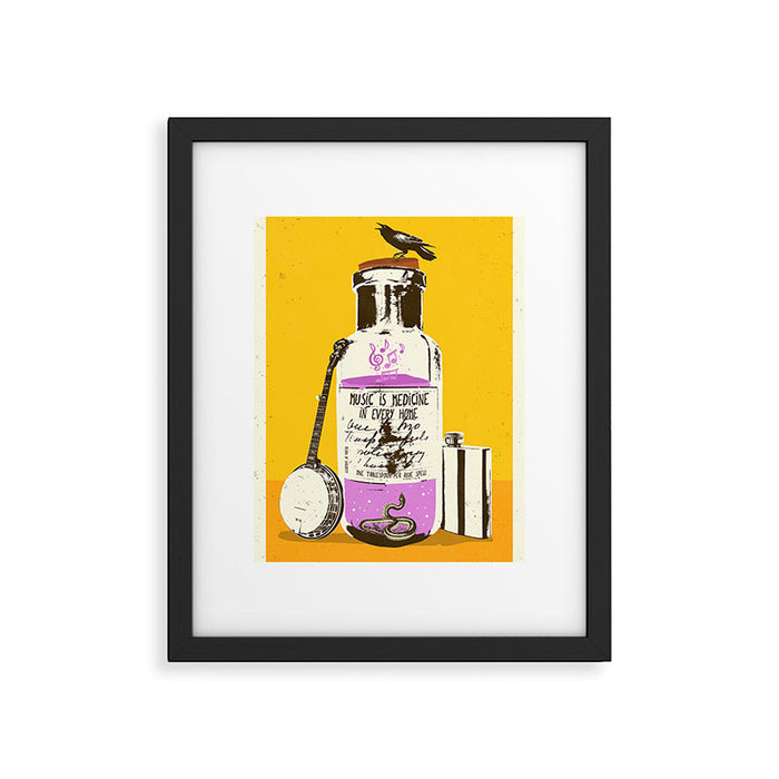 MUSIC IS MEDICINE Framed Art Print Gallery Image 1