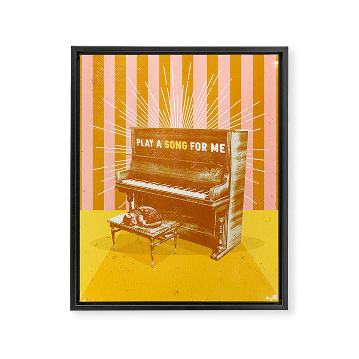 PLAY A SONG FOR ME Framed Canvas Print Gallery Image 1