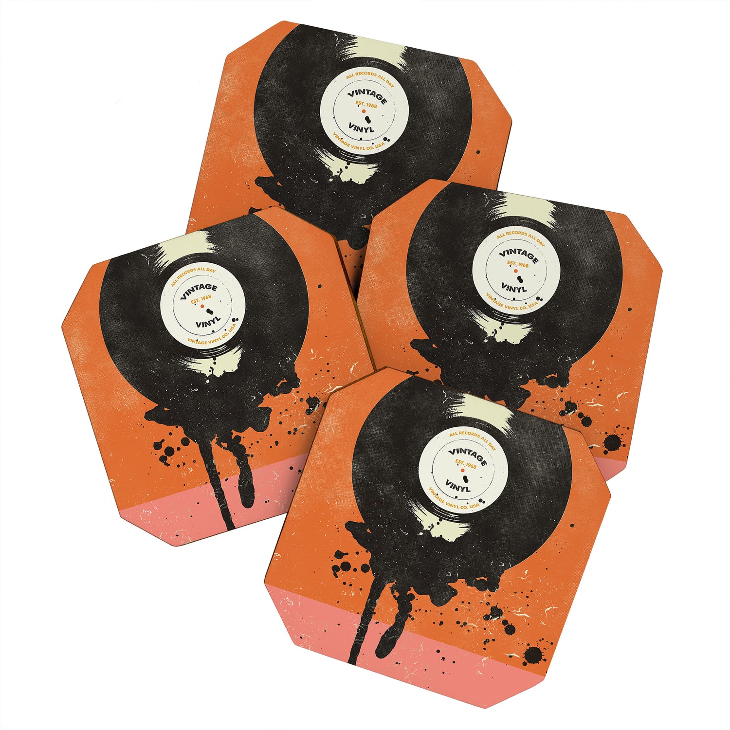 VINTAGE VINYL DRIP Coaster Gallery Image 1