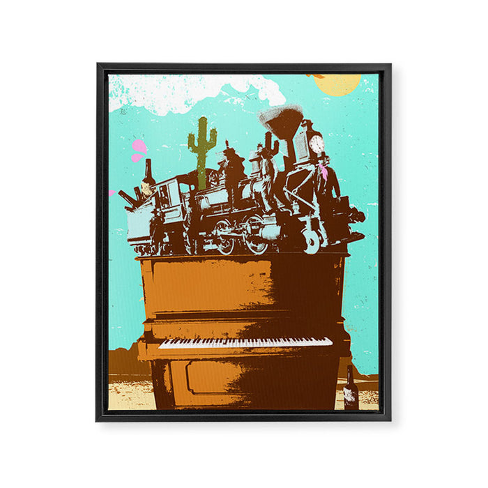 WESTERN PIANO Framed Canvas Print Gallery Image 1