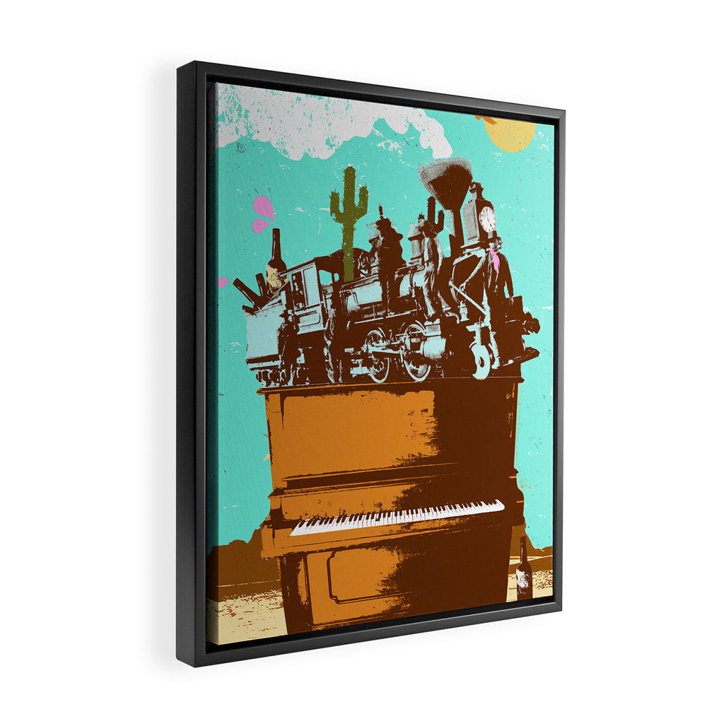 WESTERN PIANO Framed Canvas Print Gallery Image 2
