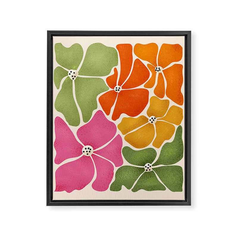 70's Florals Framed Canvas Print Gallery Image 8