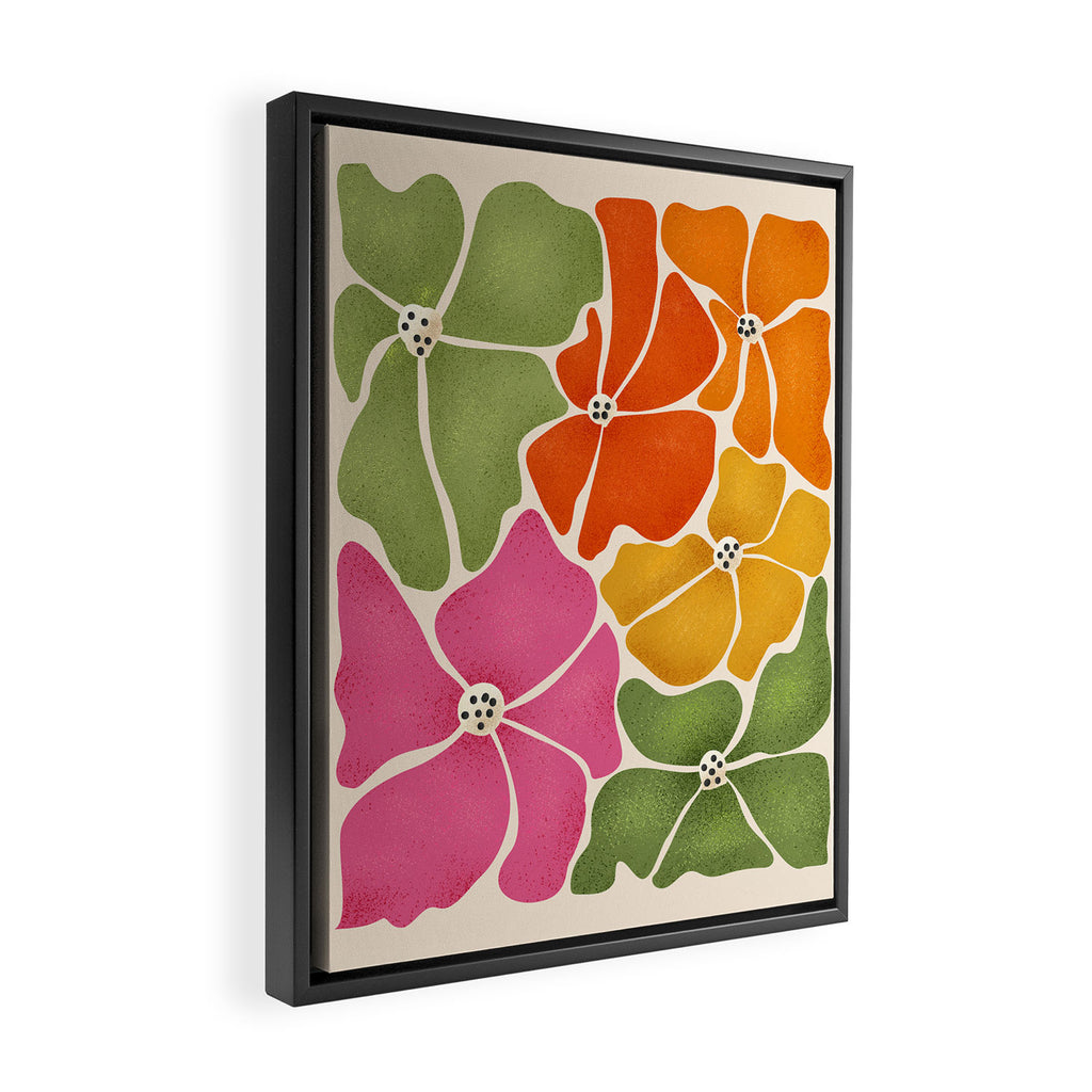 70's Florals Framed Canvas Print Gallery Image 2