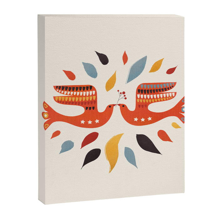 A Pair Of Festive Birds Canvas Print Gallery Image 1