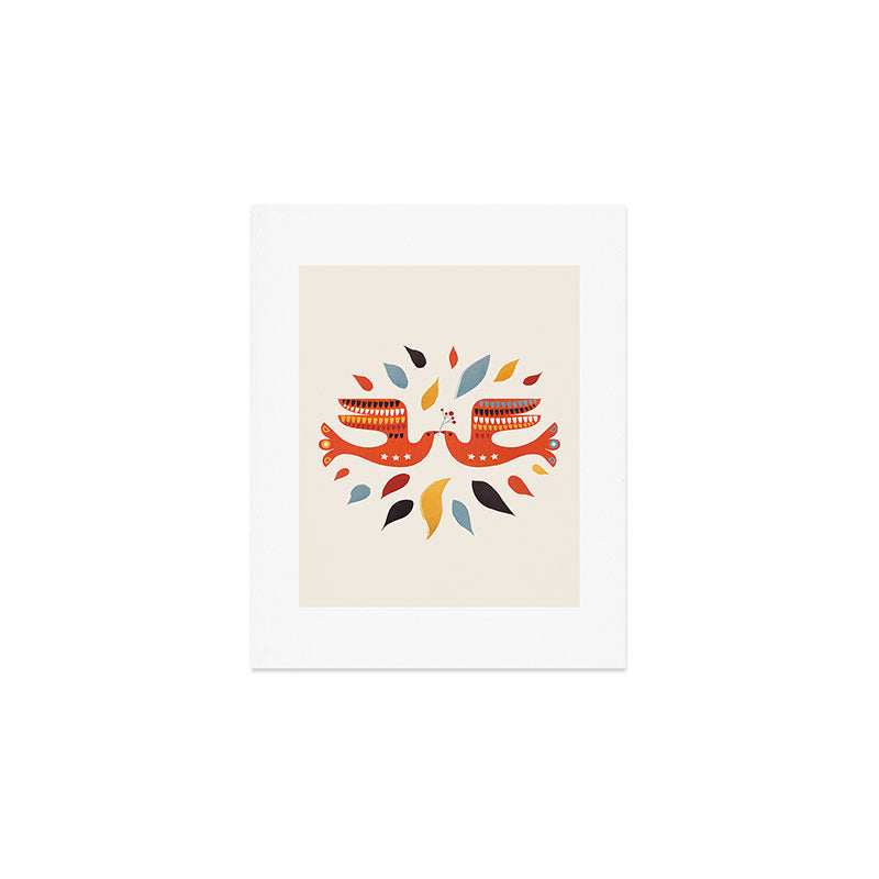 A Pair Of Festive Birds Art Print Gallery Image 1