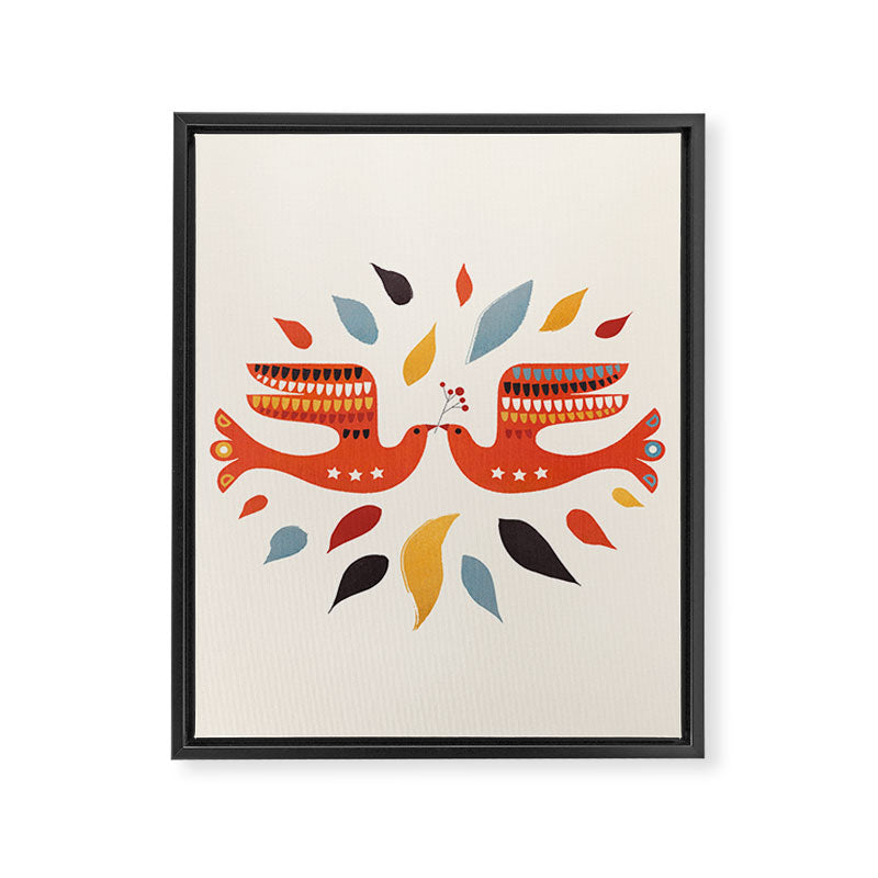 A Pair Of Festive Birds Framed Canvas Print Gallery Image 8