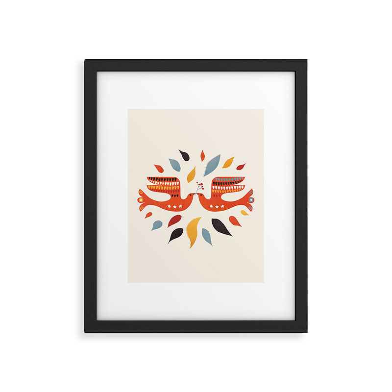 A Pair Of Festive Birds Framed Art Print Gallery Image 6
