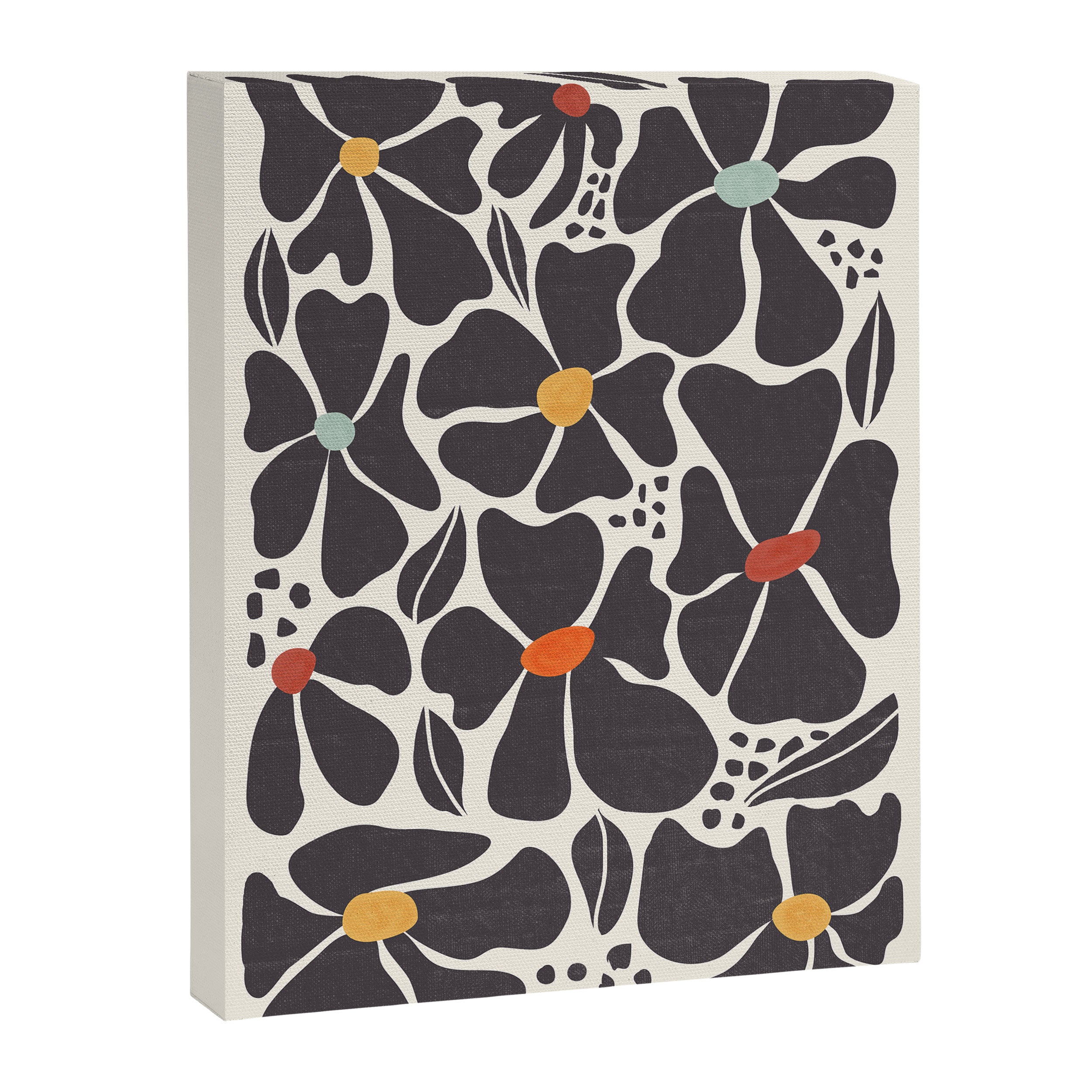 Abstract Black Florals Canvas Print Gallery Image 8