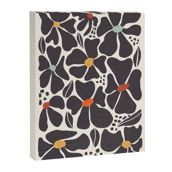 Abstract Black Florals Canvas Print Gallery Image 1
