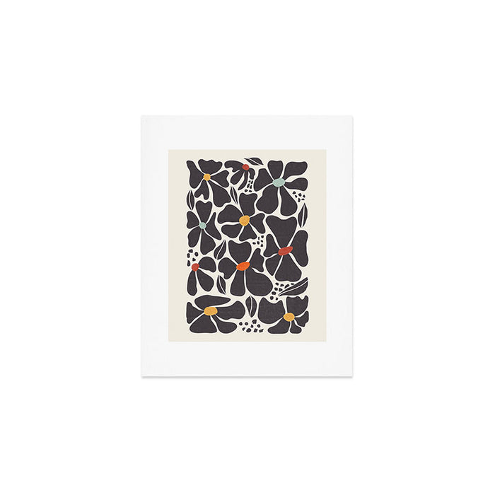Abstract Black Florals Art Print Gallery Image 1