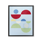 Abstract Geometric Half-Circles with Hand-Drawn Details Framed Canvas Print Gallery Image 8