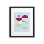 Abstract Geometric Half-Circles with Hand-Drawn Details Framed Art Print Gallery Image 6