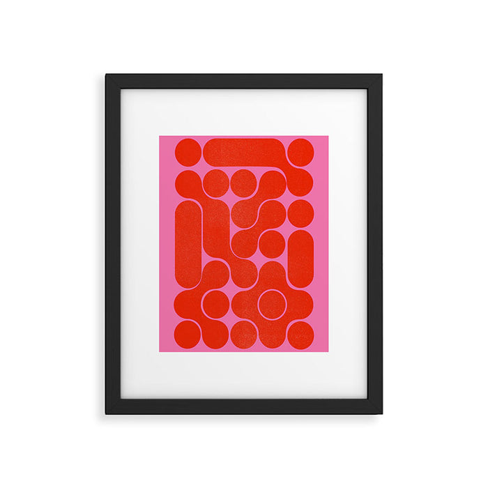 Abstract mid-century shapes no 6 Framed Art Print Gallery Image 1