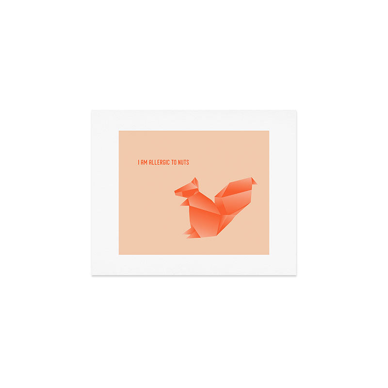 Allergic to Nuts - Origami Orange Squirrel Art Print Gallery Image 1