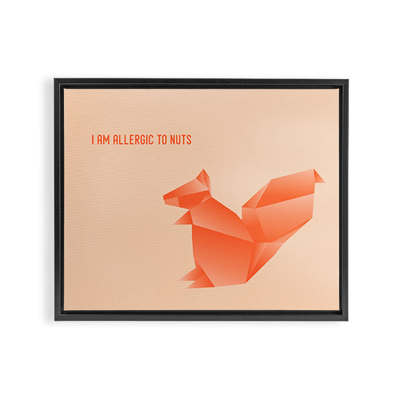 Allergic to Nuts - Origami Orange Squirrel Framed Canvas Print Gallery Image 14