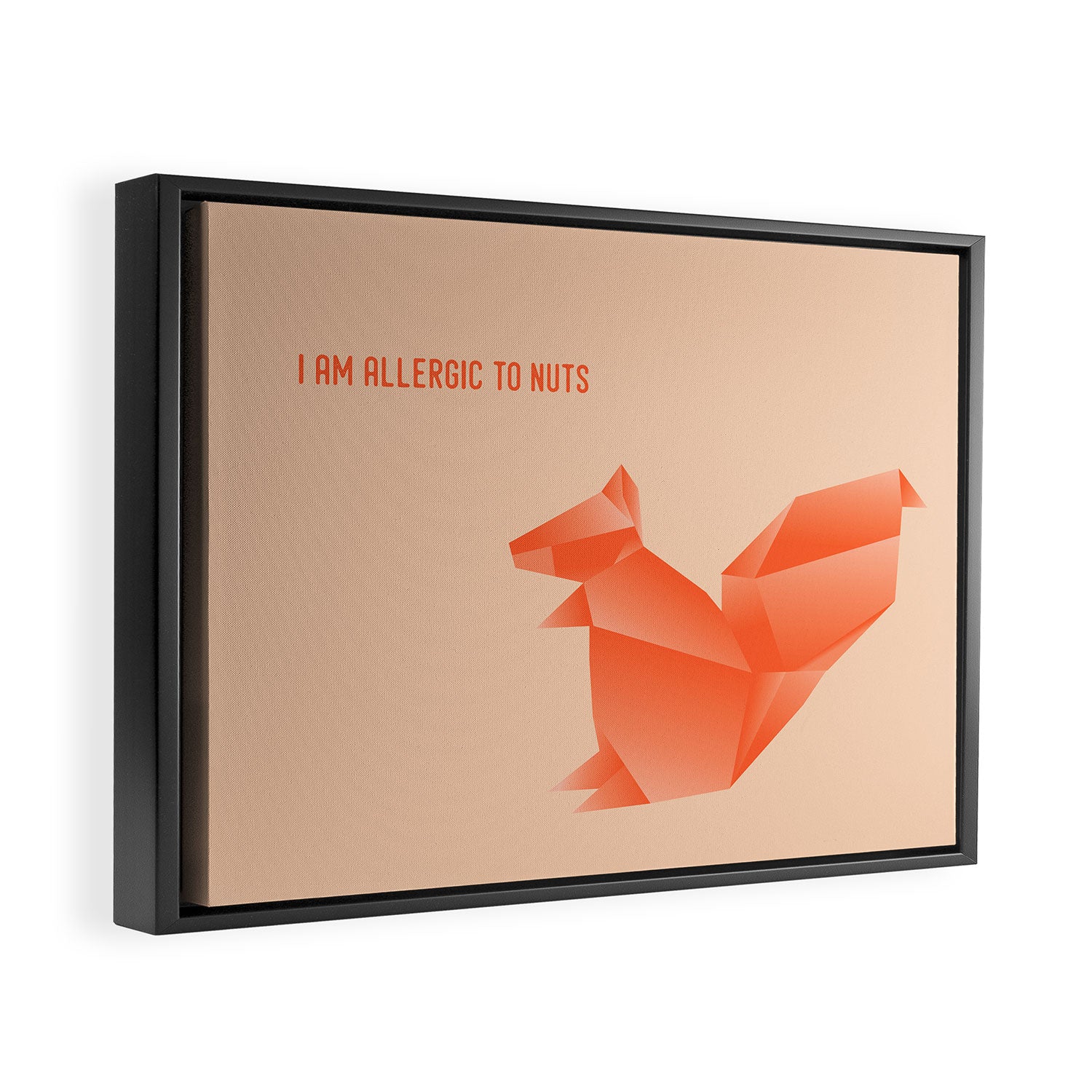 Allergic to Nuts - Origami Orange Squirrel Framed Canvas Print Gallery Image 2
