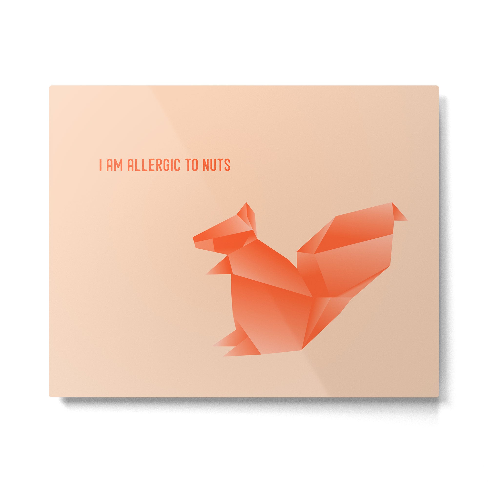 Allergic to Nuts - Origami Orange Squirrel Metal Print Gallery Image 6