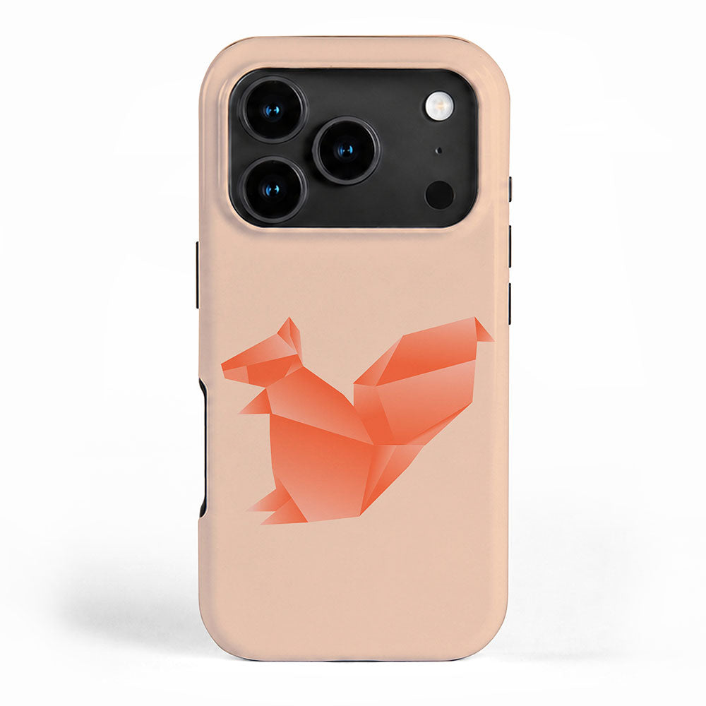 Allergic to Nuts - Origami Orange Squirrel iPhone Case Gallery Image 1